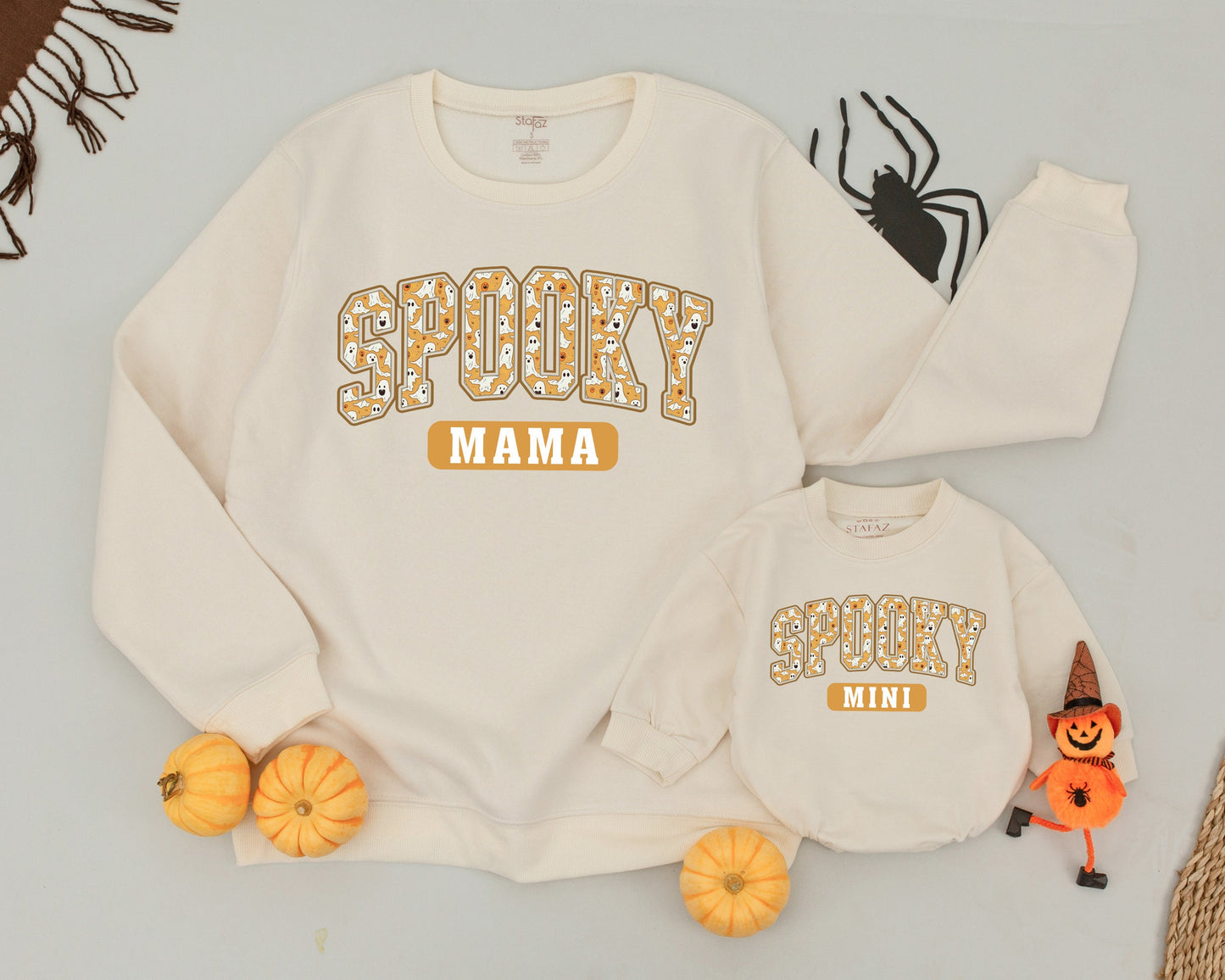 Vintage Halloween Sweatshirt Set: Mommy & Me Matching Outfits