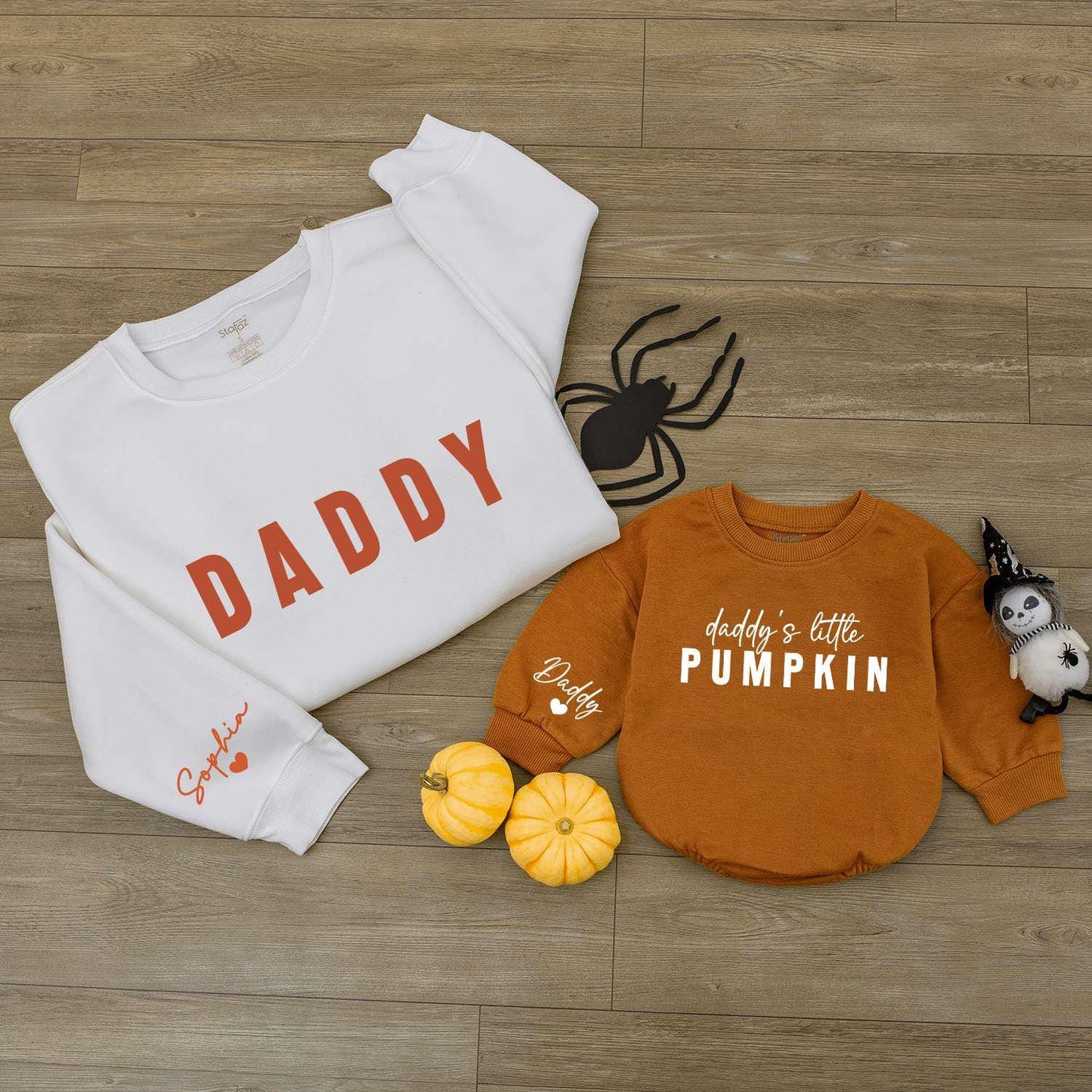 Pumpkin Baby Romper & Family Halloween Outfit—Personalized