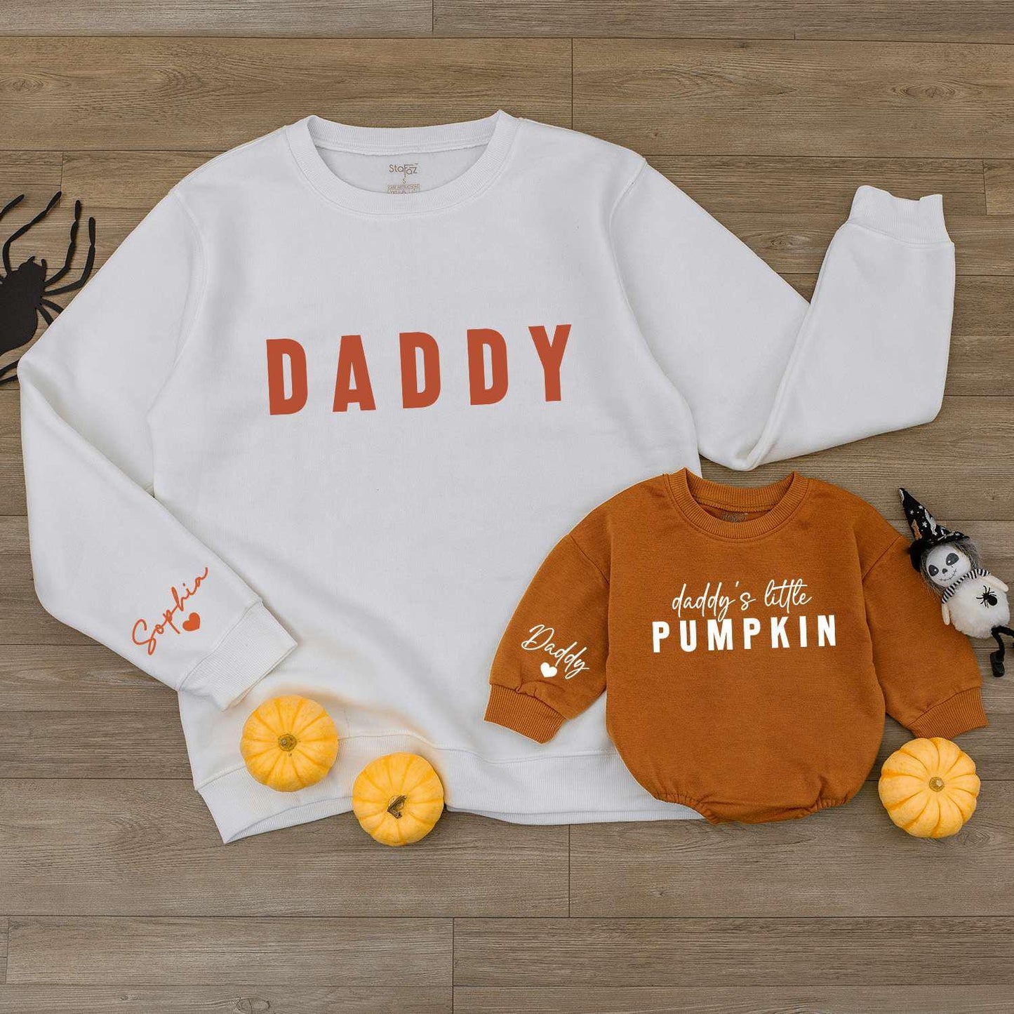 Pumpkin Baby Romper & Family Halloween Outfit—Personalized