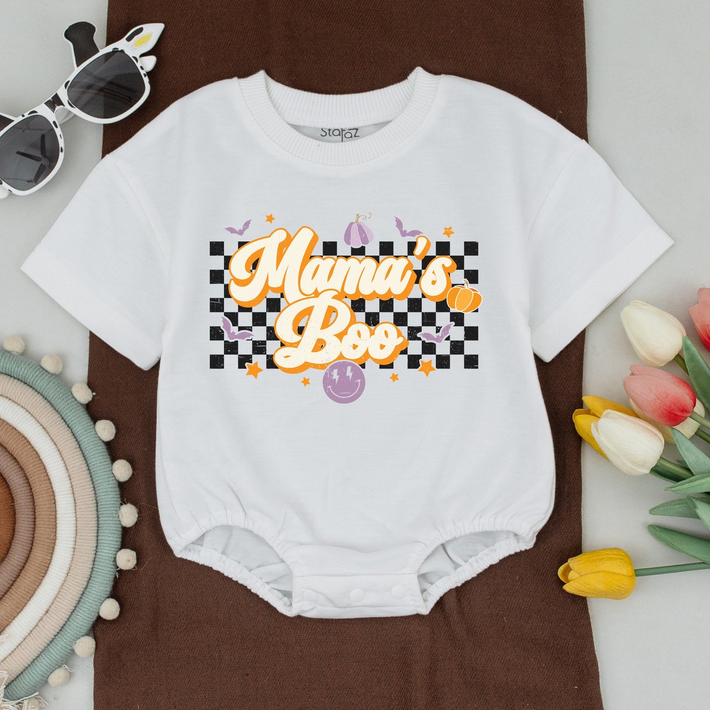 Matching Mommy & Me Halloween Outfits: Retro Shirts & Baby Bodysuits