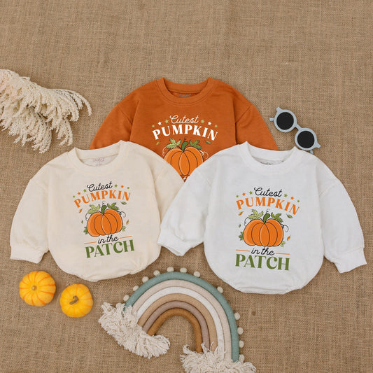 Adorable Pumpkin Bubble Romper - Perfect Fall Thanksgiving Baby Outfit