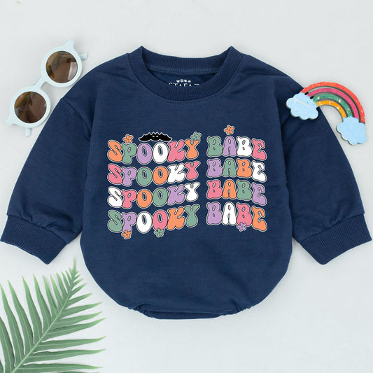 Retro Spooky Babe Romper Pastel Halloween Baby Ghost Outfit Cute Vintage Newborn Girl Boy Shower Gift Spooky Season Fun