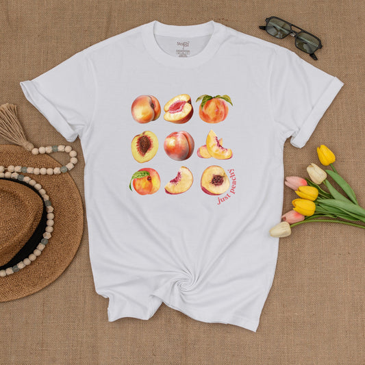 Peach Vintage Graphic T-Shirt, Y2K Boho Unisex Summer Tee