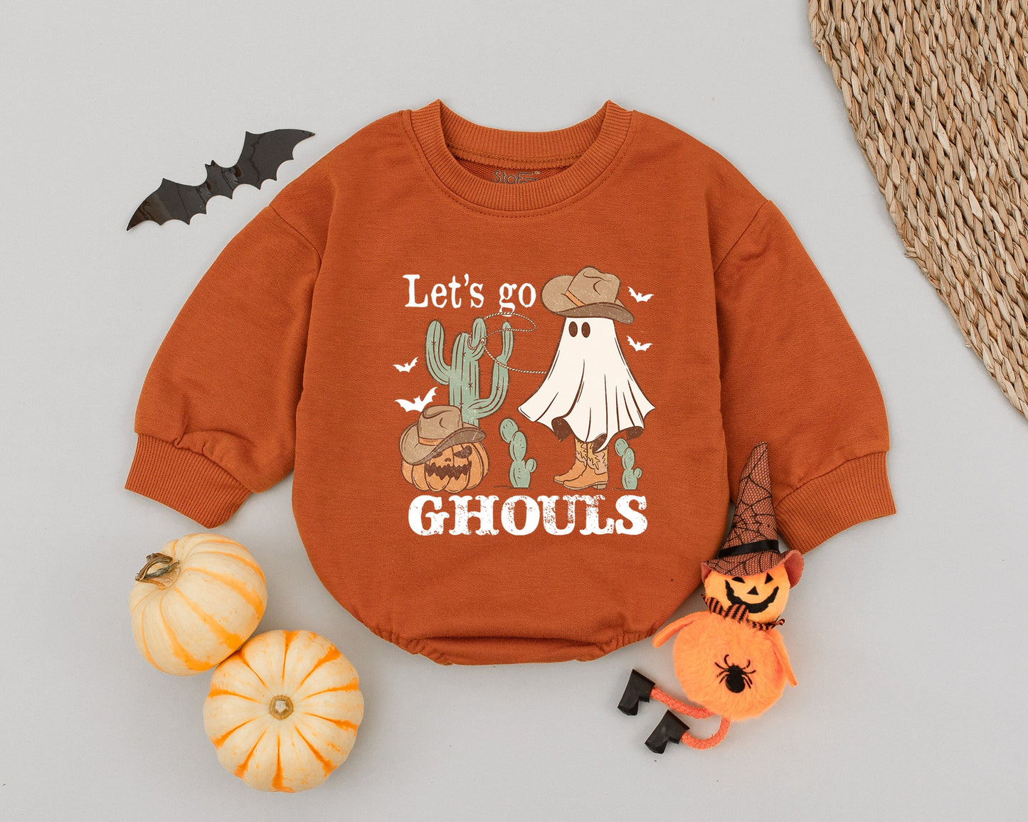 Retro Halloween Baby Romper: Pumpkin, Ghost, Western Style Costume