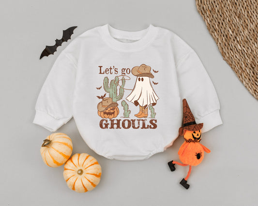 Retro Halloween Baby Romper: Pumpkin, Ghost, Western Style Costume