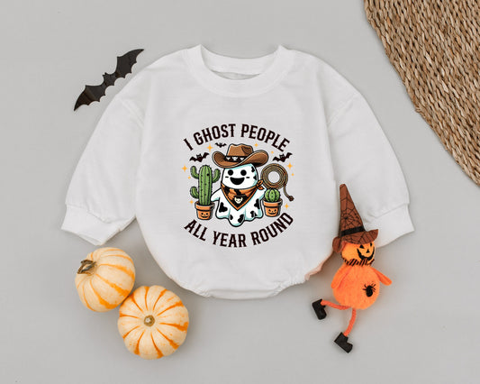 Ghostly Cowboy Baby Romper - Fun Halloween Outfit for Spooky Season