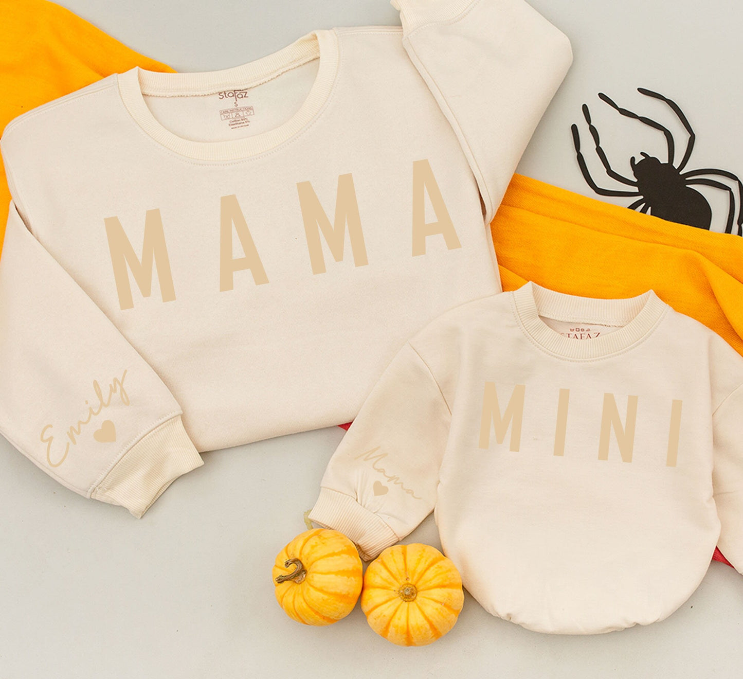 Mama and Mini Matching Sweatshirt Set: "MAMA" & "MINI" Print Mother Daughter Outfits, Girl Mom Gift, Cozy Toddler Sweaters, Winter Style, Casual