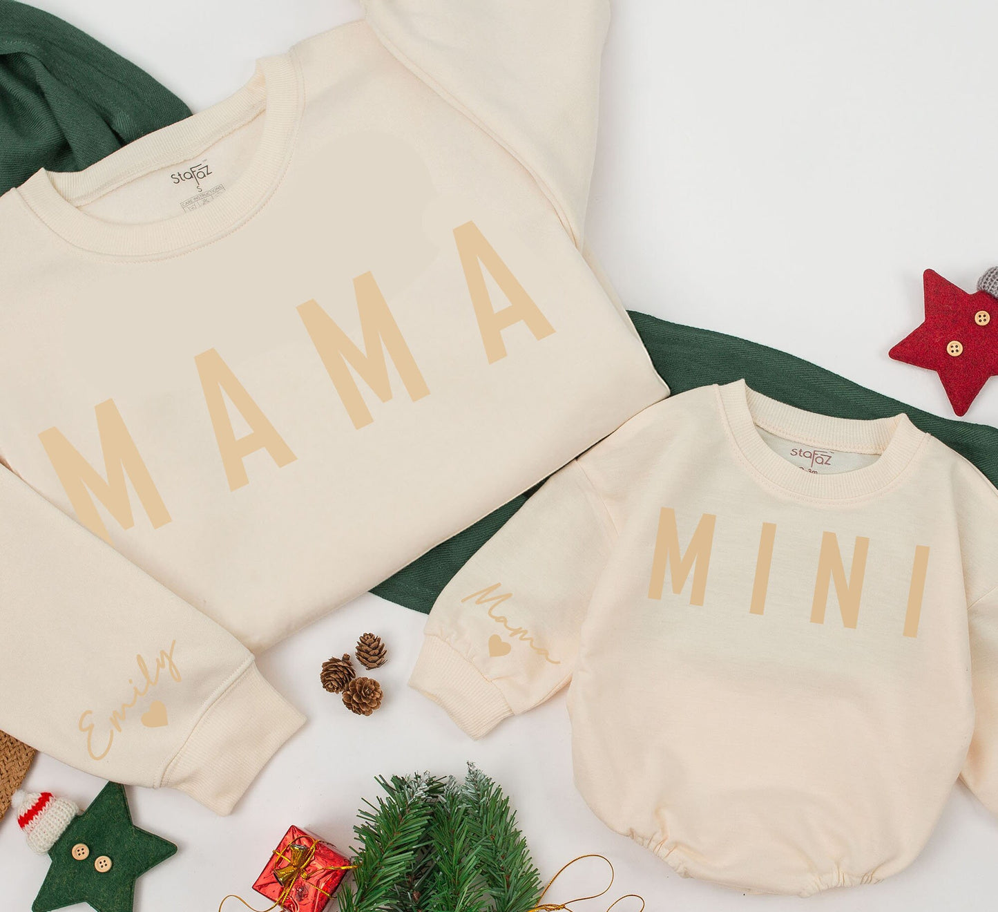 Mama and Mini Matching Sweatshirt Set: "MAMA" & "MINI" Print Mother Daughter Outfits, Girl Mom Gift, Cozy Toddler Sweaters, Winter Style, Casual