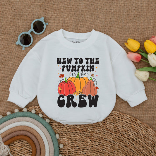 Pumpkin Crew Baby Bodysuit: Fall Outfit & Thanksgiving Gift