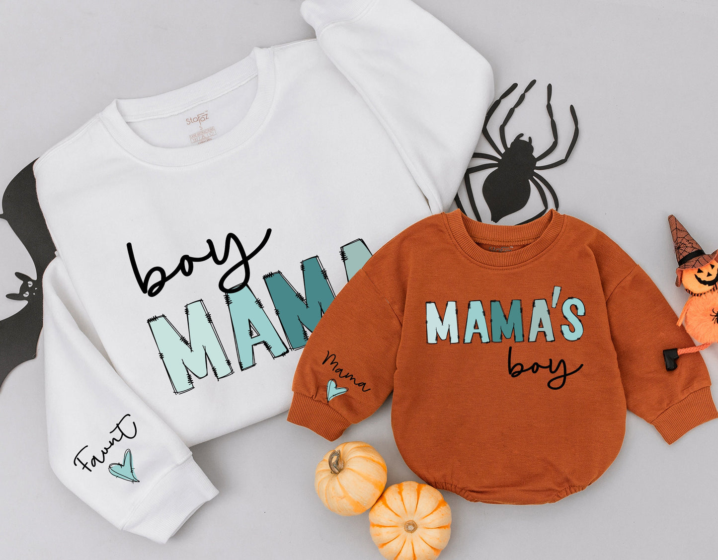 Custom Boy Mama & Mama's Boy Matching Sweatshirt Set for Mom and Baby Cozy Holiday Gift for Her Newborn Outfit