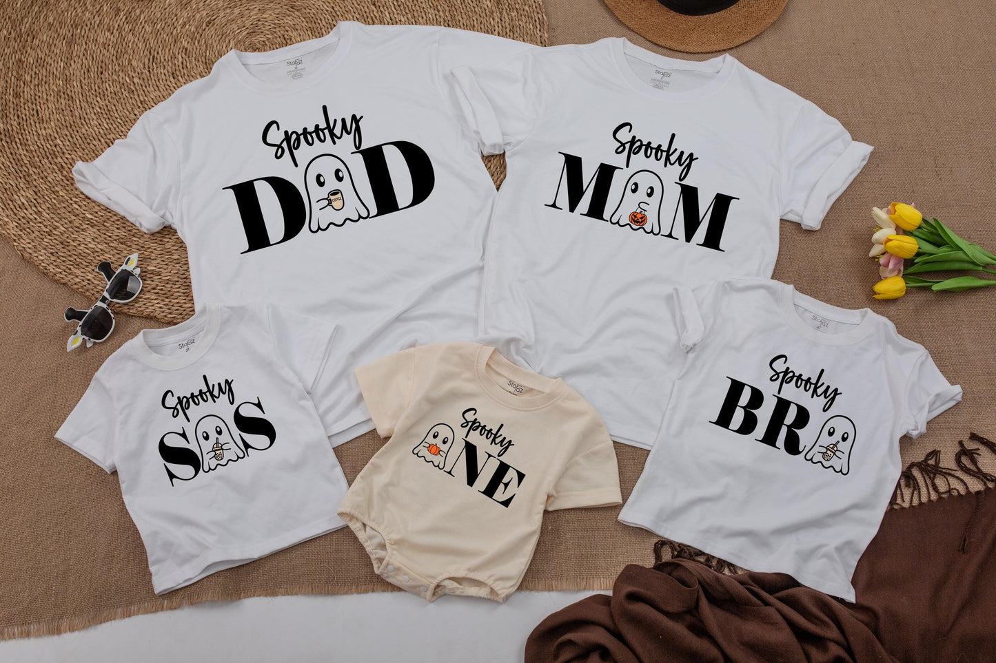 Spooky One Halloween Birthday Shirt for Girl, Cute Ghost Family Matching Tee, First Birthday Outfit, Playful Halloween Mom Shirt,  Modern Spooky Tee