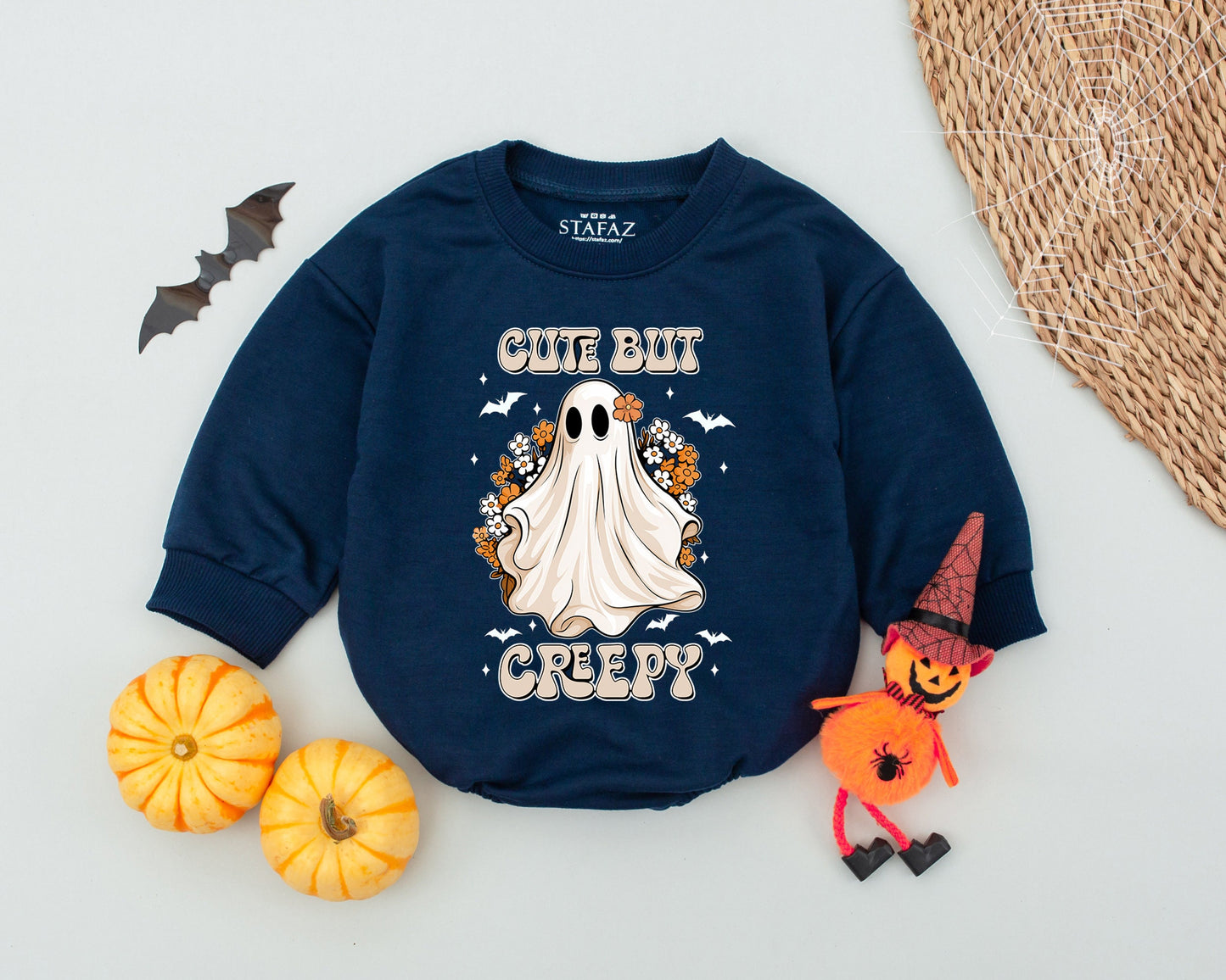 Spooky Cute Ghost Halloween Romper - Unisex Baby Toddler Outfit
