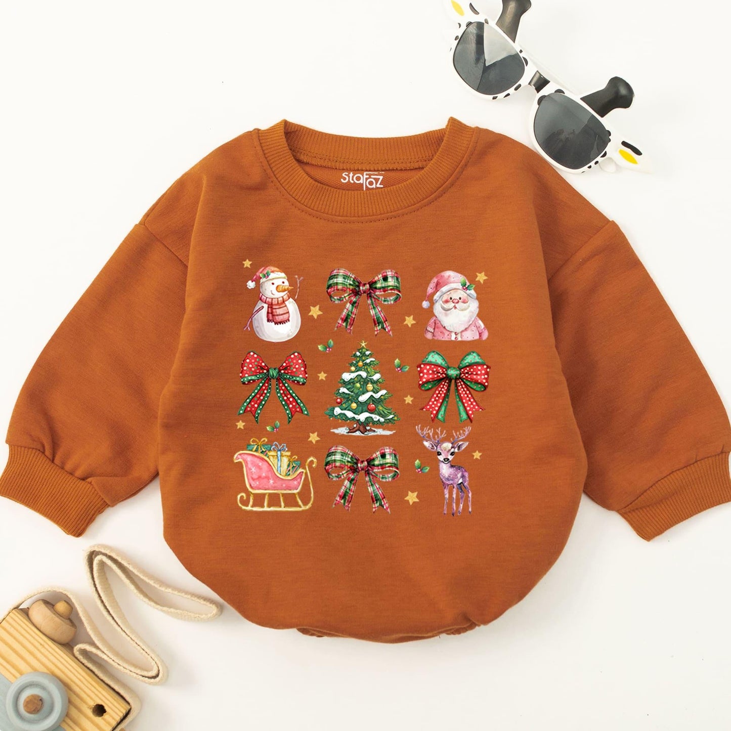 1st Christmas Reindeer Baby Romper - Holiday Outfit & Keepsake Gift