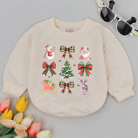 1st Christmas Reindeer Baby Romper - Holiday Outfit & Keepsake Gift