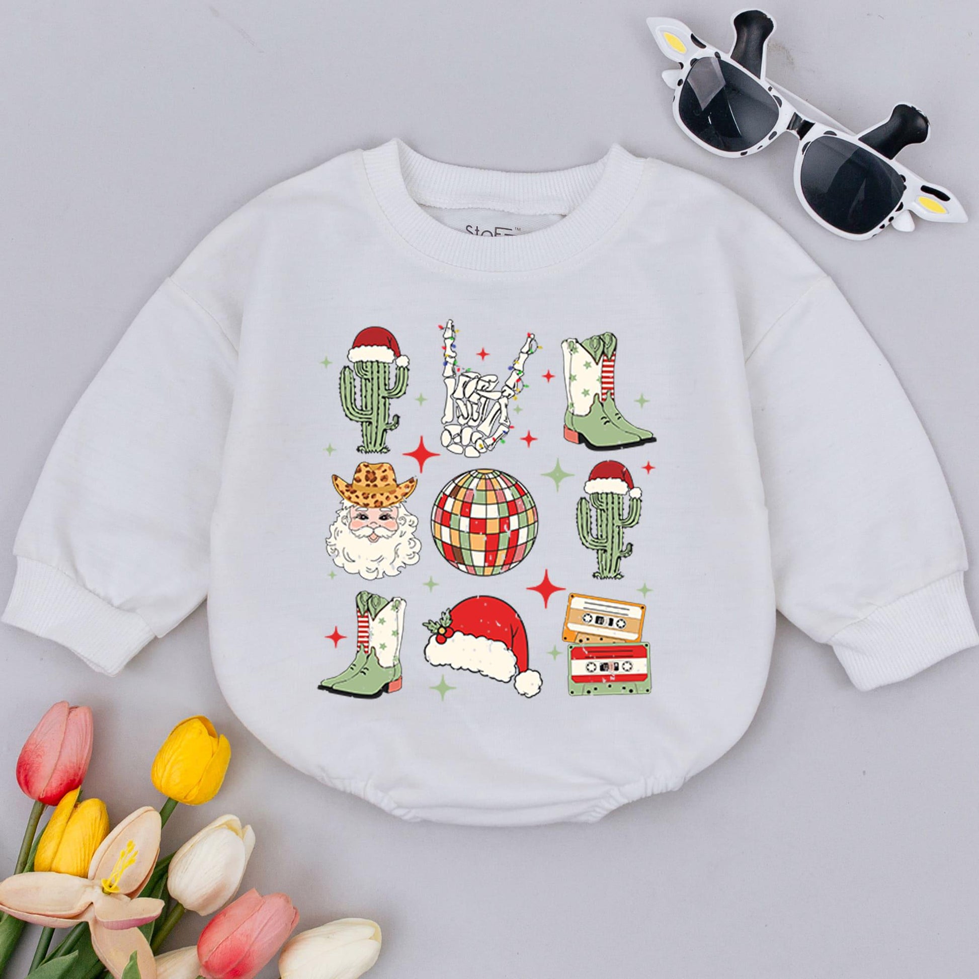Cowgirl Christmas Bubble Romper – Baby Holiday Outfit, Cute & Cozy