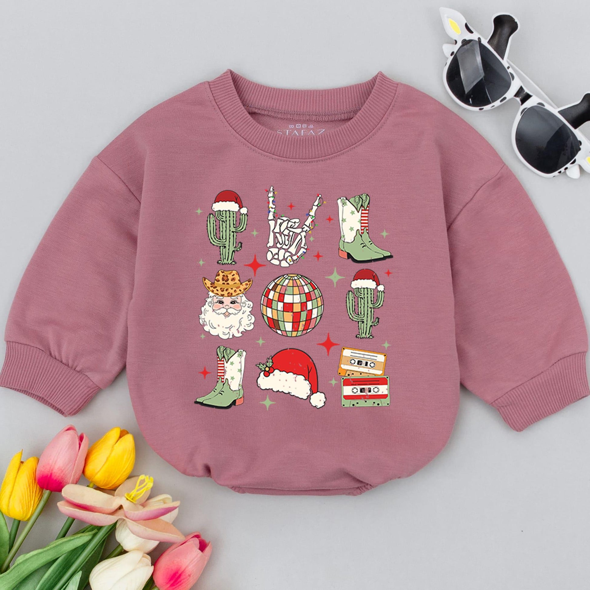 Cowgirl Christmas Bubble Romper – Baby Holiday Outfit, Cute & Cozy