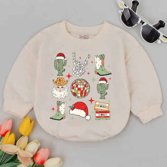 Cowgirl Christmas Bubble Romper – Baby Holiday Outfit, Cute & Cozy