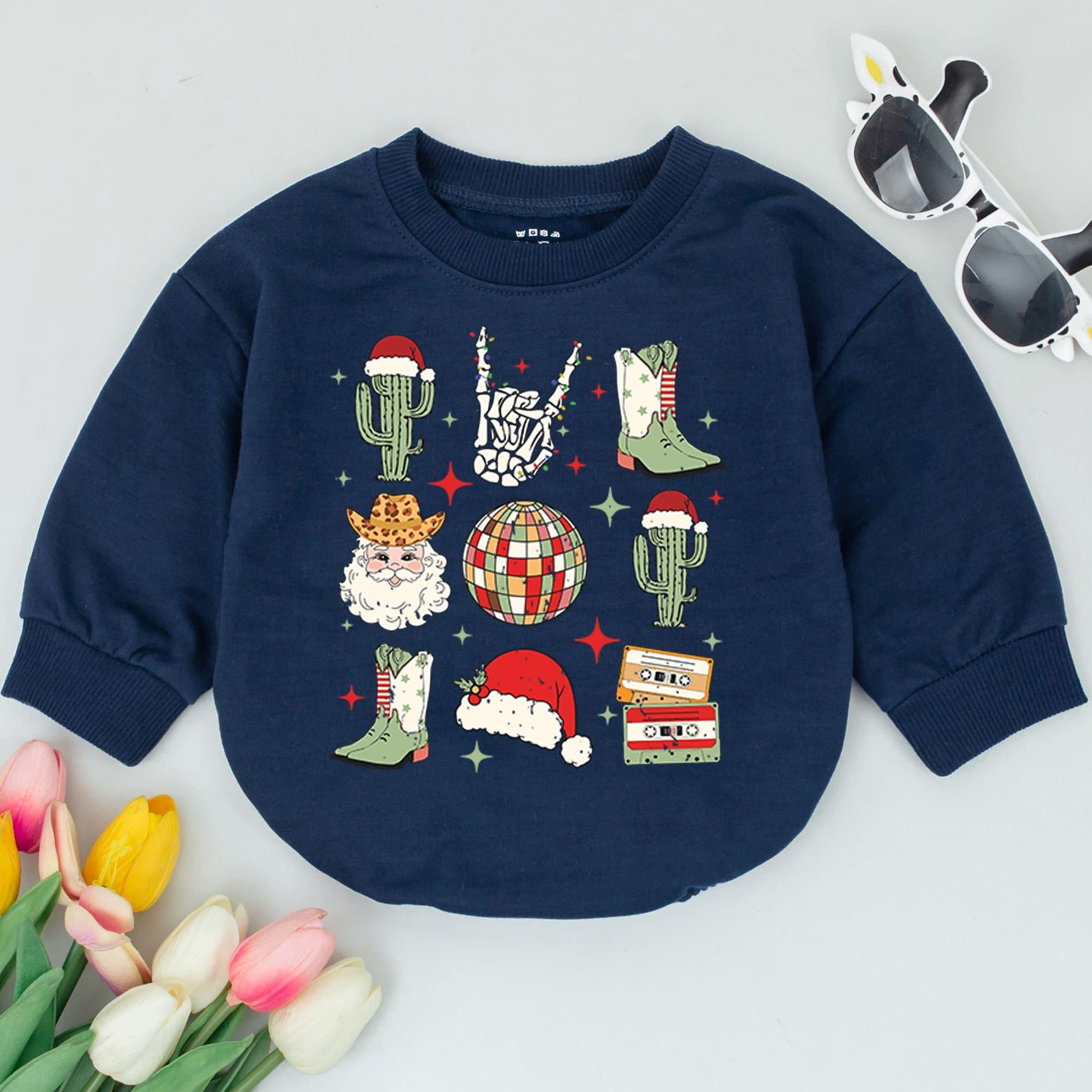 Cowgirl Christmas Bubble Romper – Baby Holiday Outfit, Cute & Cozy