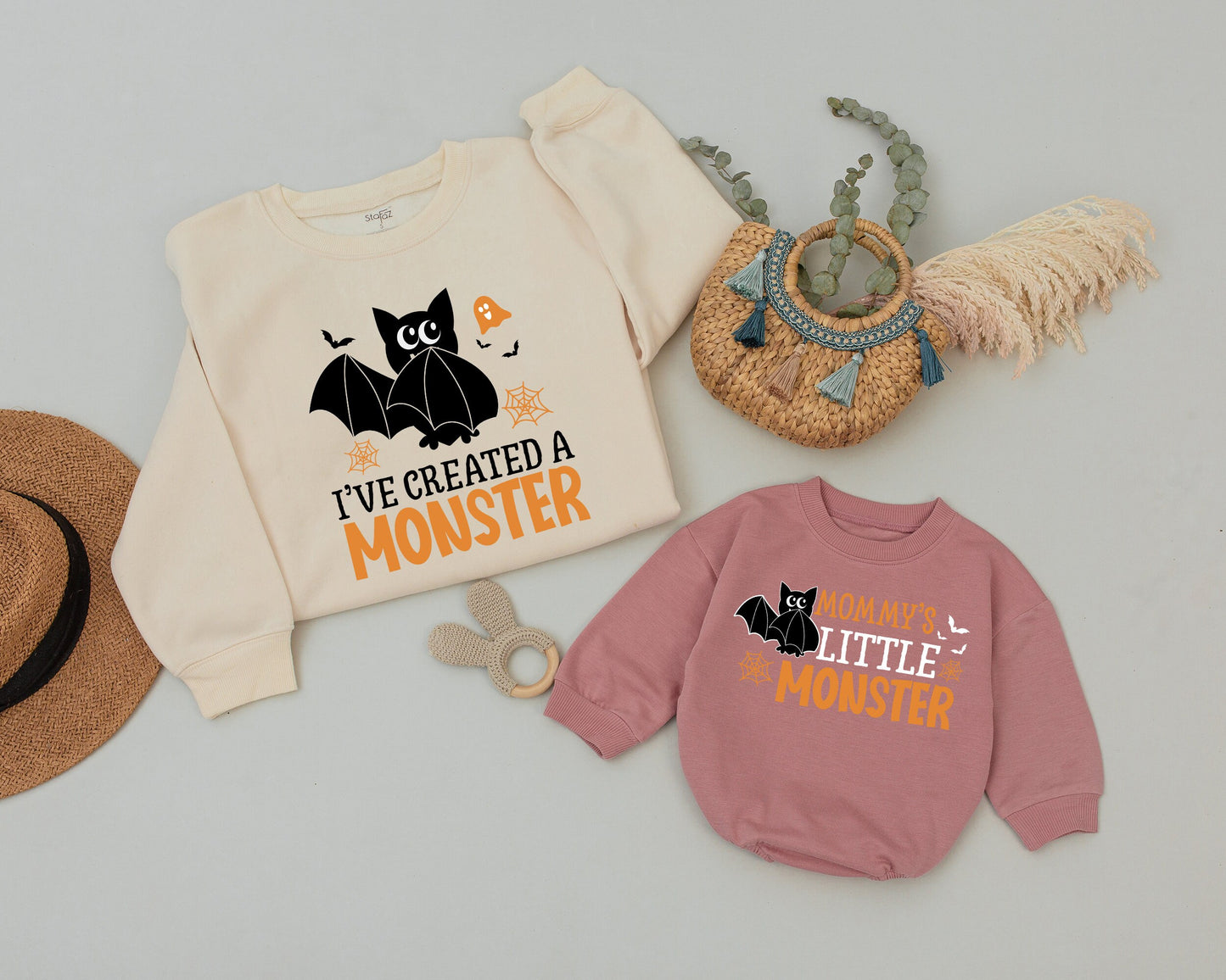 Matching Halloween Outfits: Mommy & Me Monster Sweater Set