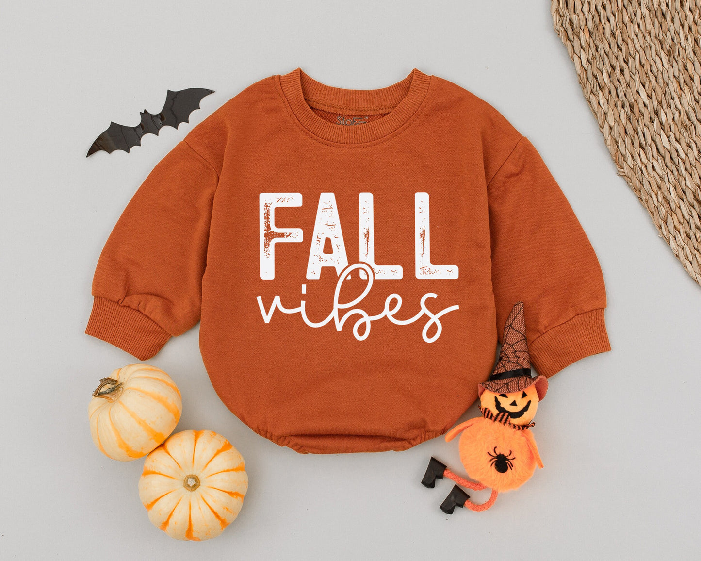 Retro Fall Vibes Baby Romper: Cozy Thanksgiving Outfit, Autumn Newborn Bodysuit, Vintage Toddler Sweatshirt Romper, Cute Fall Baby Clothes, Baby Shower Gift