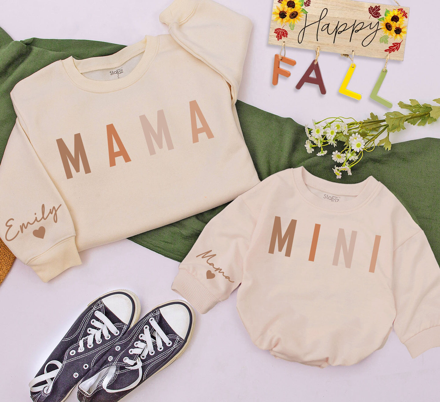 Matching Fall Sweatshirts: Mommy & Me Outfits, Custom Thanksgiving
