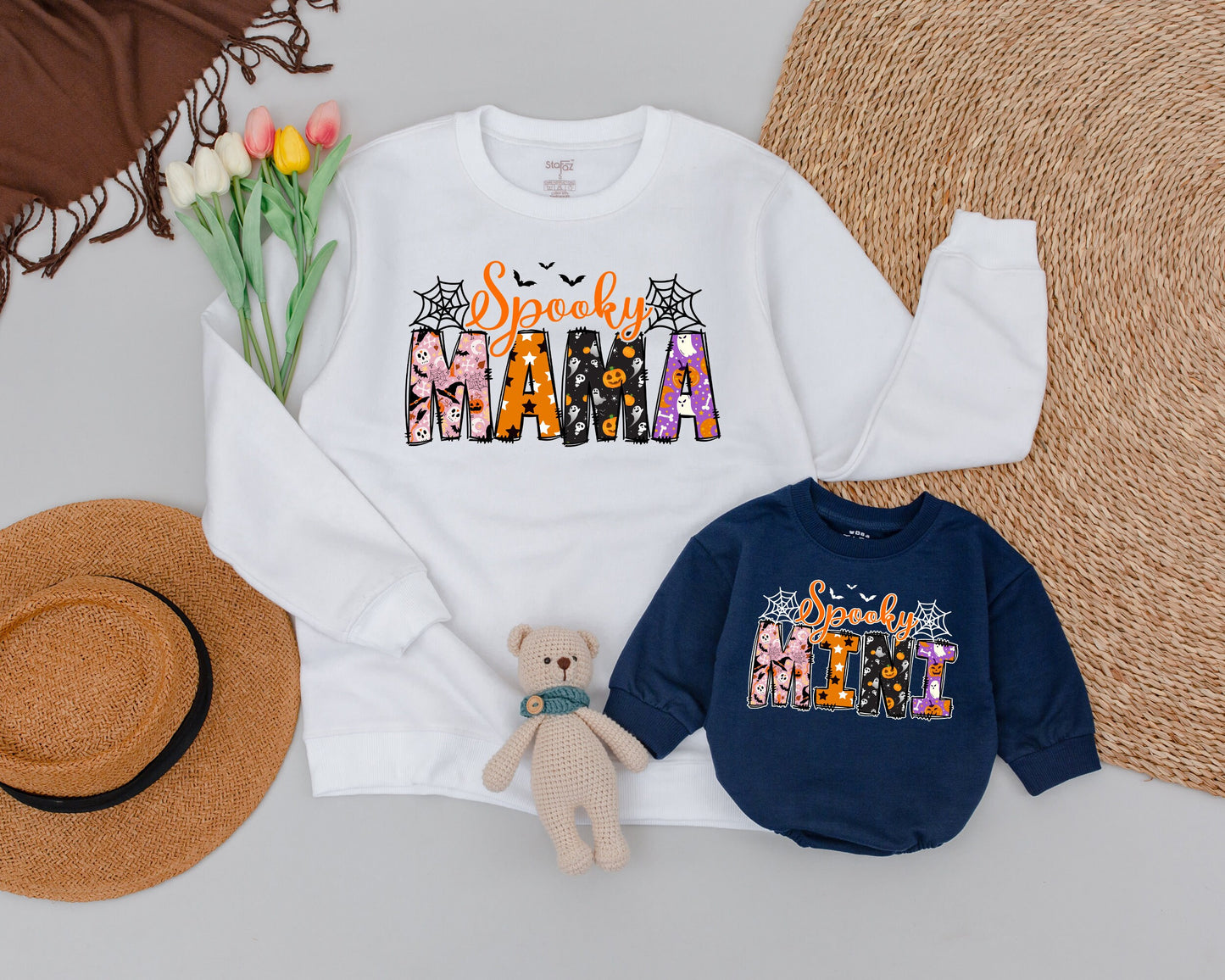 Matching Spooky Ghost Sweaters: Fun Halloween Family Outfits