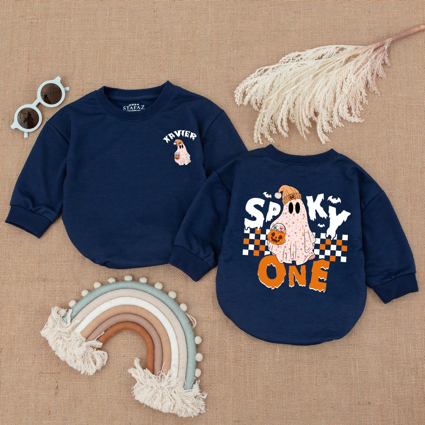 Spooky Personalized Baby Romper, First Halloween Costume Outfit