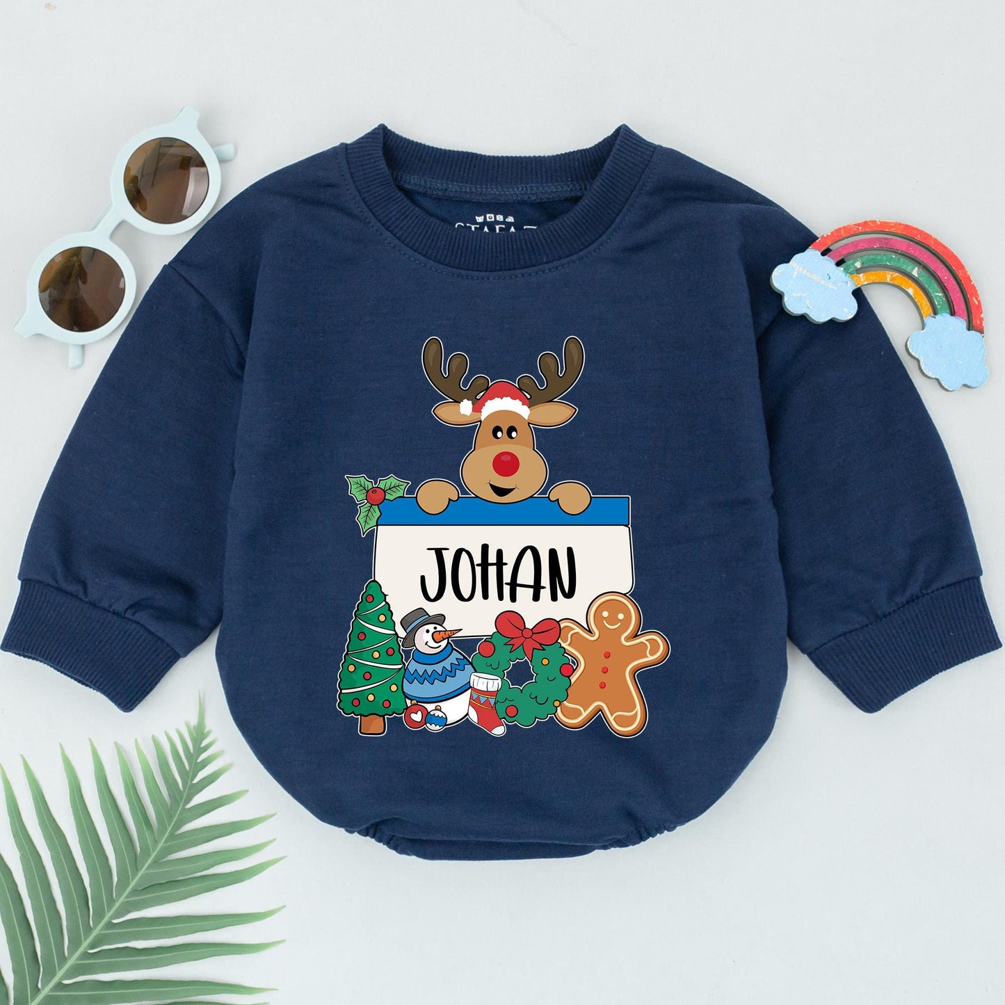 1st Christmas Baby Romper | Personalized Newborn Outfit Gift Set