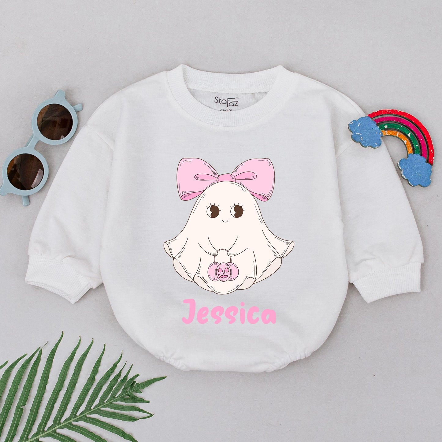 Cute & Spooky Baby Romper: Personalized Little Boo Halloween Outfit