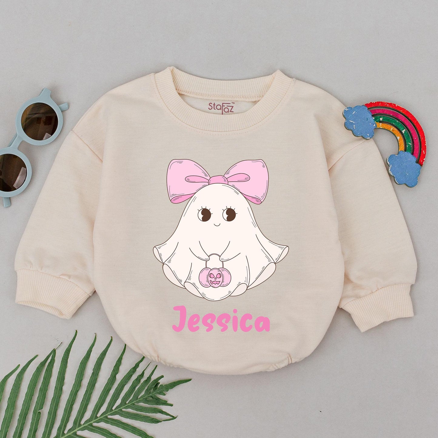Cute & Spooky Baby Romper: Personalized Little Boo Halloween Outfit