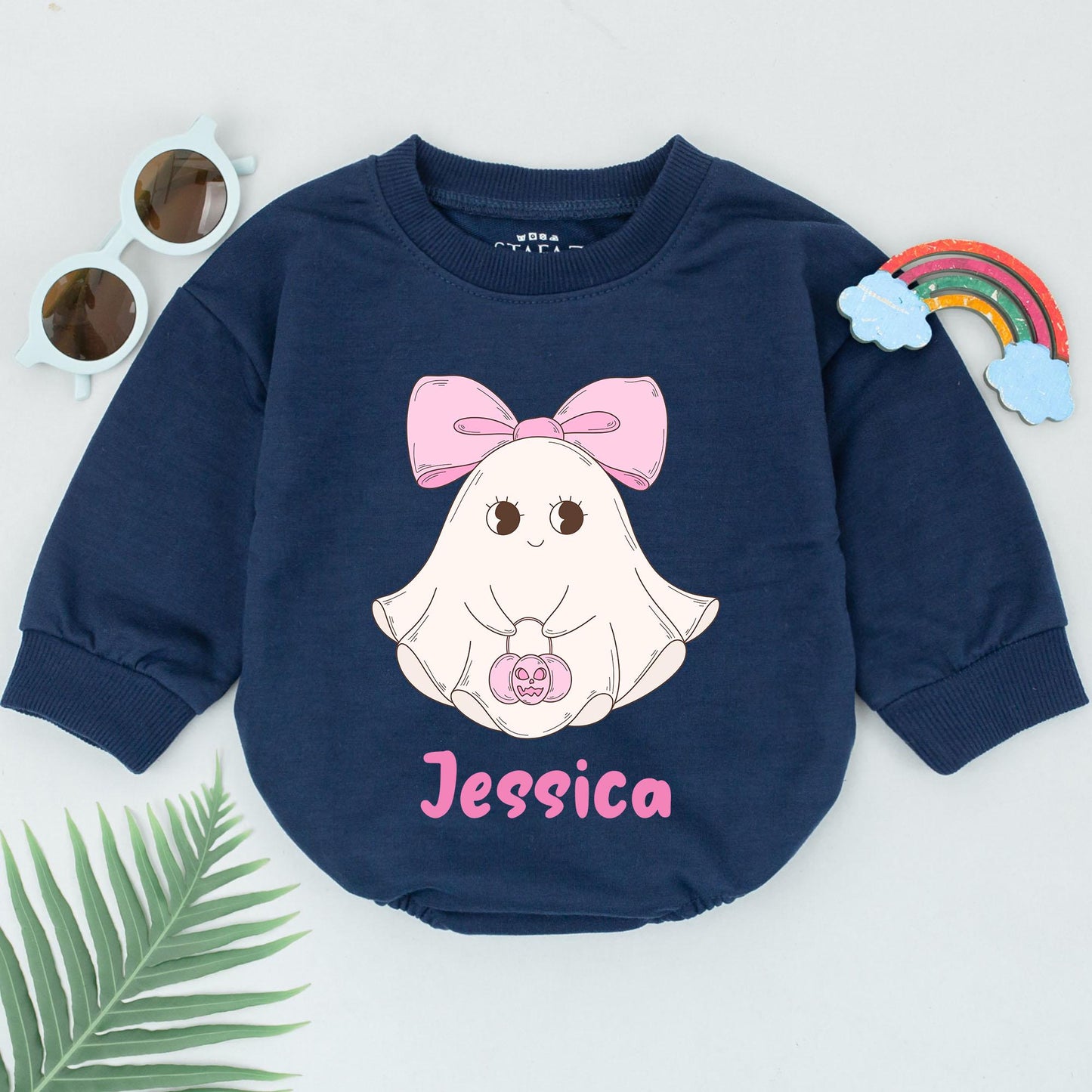 Cute & Spooky Baby Romper: Personalized Little Boo Halloween Outfit