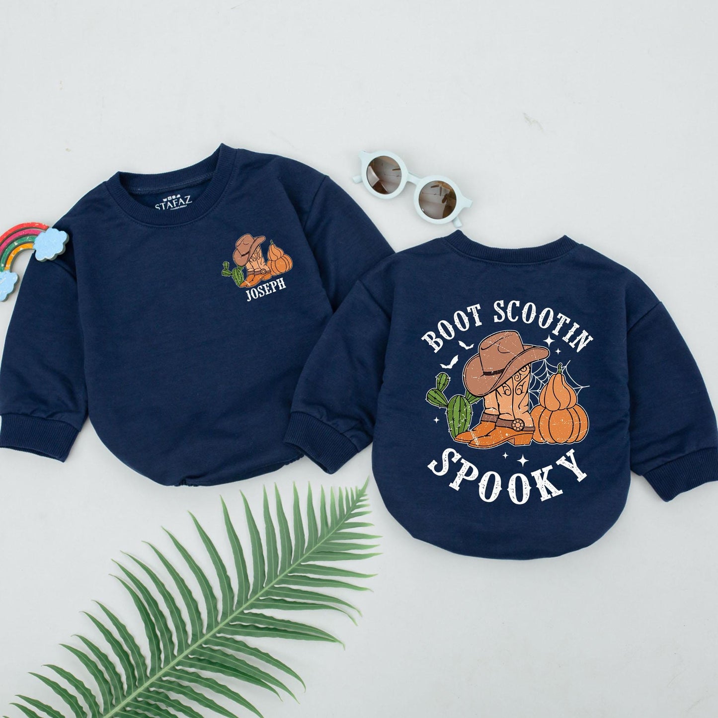 Spooky Boot Scootin' Baby Romper – Western Halloween Outfit