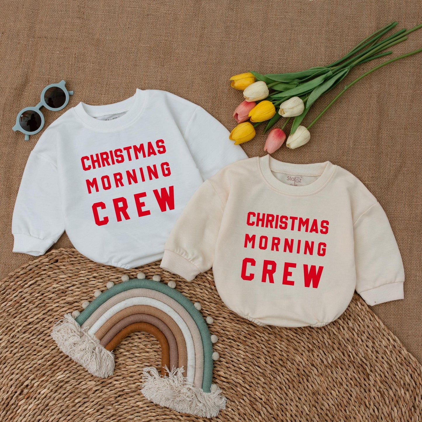 Retro Christmas Baby Romper - First Christmas Outfit & Gift
