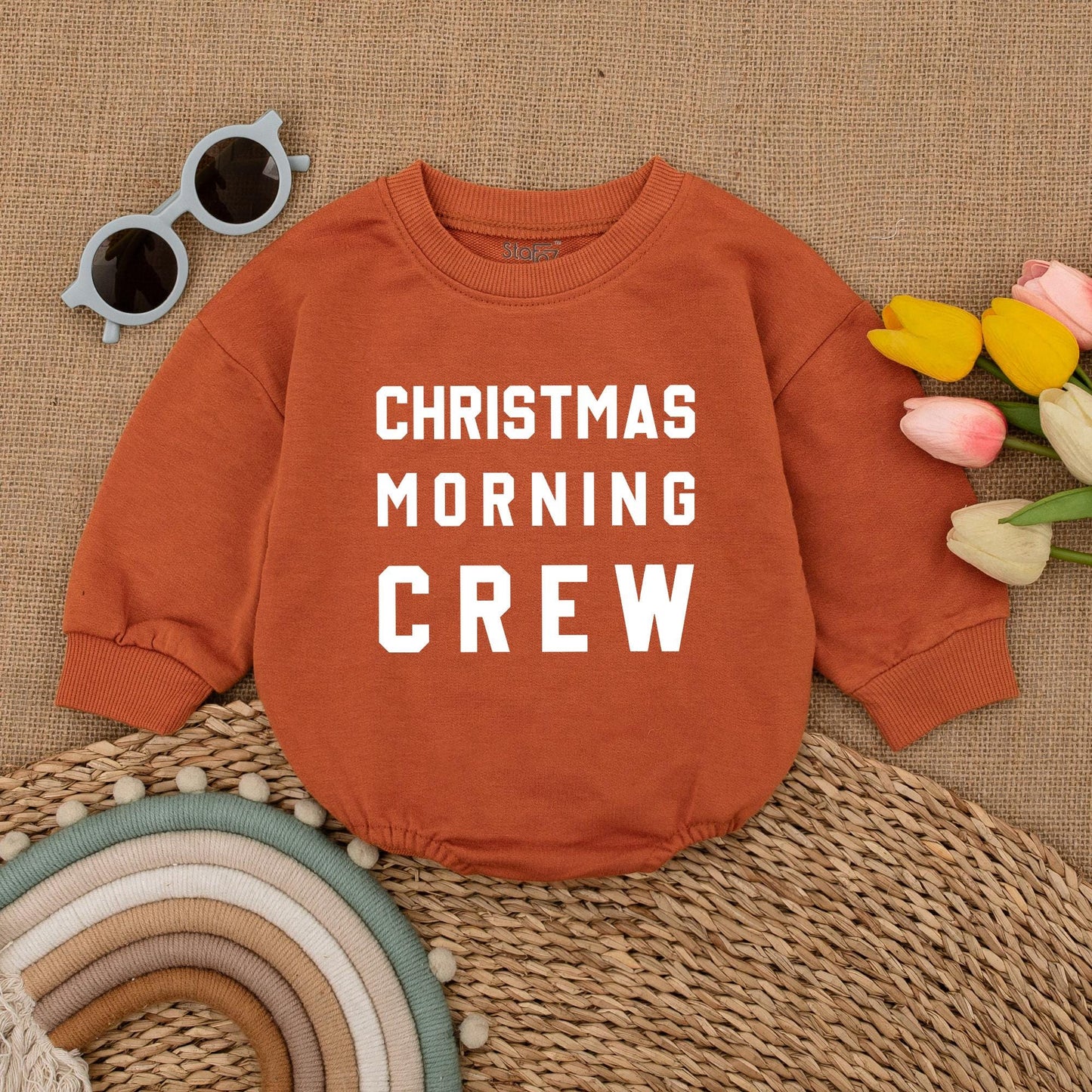 Retro Christmas Baby Romper - First Christmas Outfit & Gift