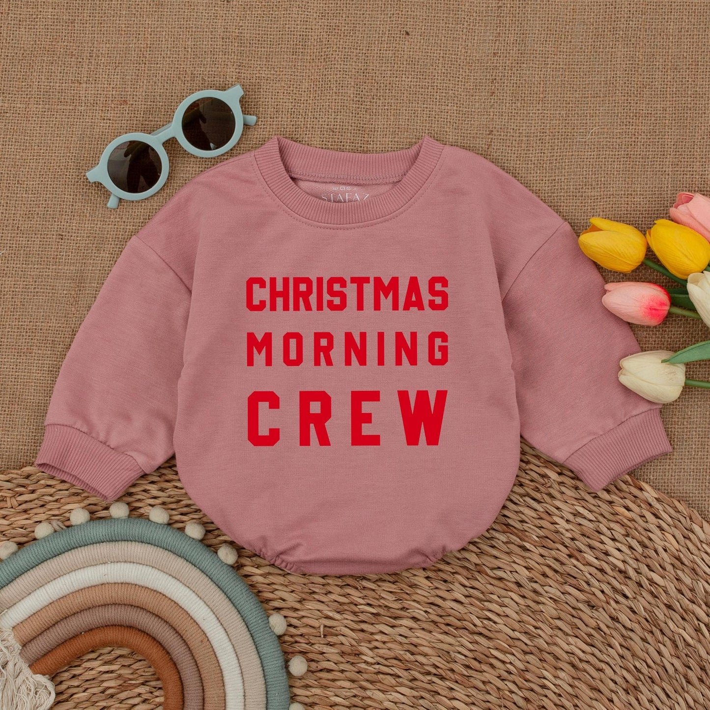 Retro Christmas Baby Romper - First Christmas Outfit & Gift