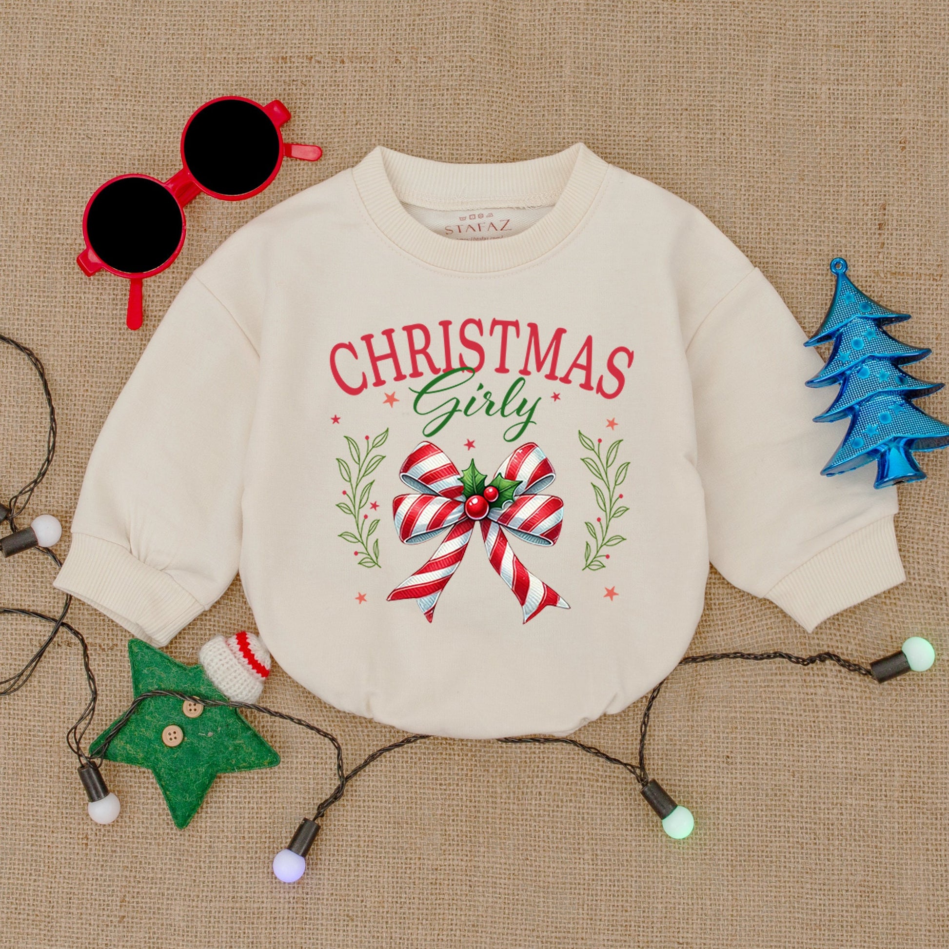 Baby's First Christmas Bodysuit, Santa Romper, Holiday Baby Outfit