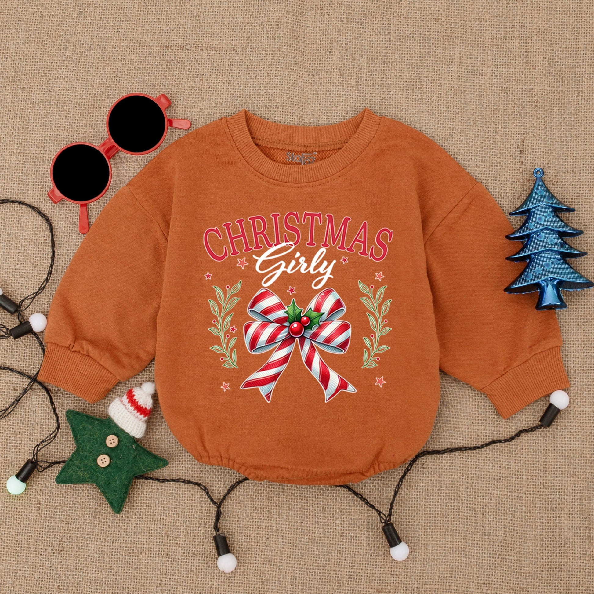 Baby's First Christmas Bodysuit, Santa Romper, Holiday Baby Outfit