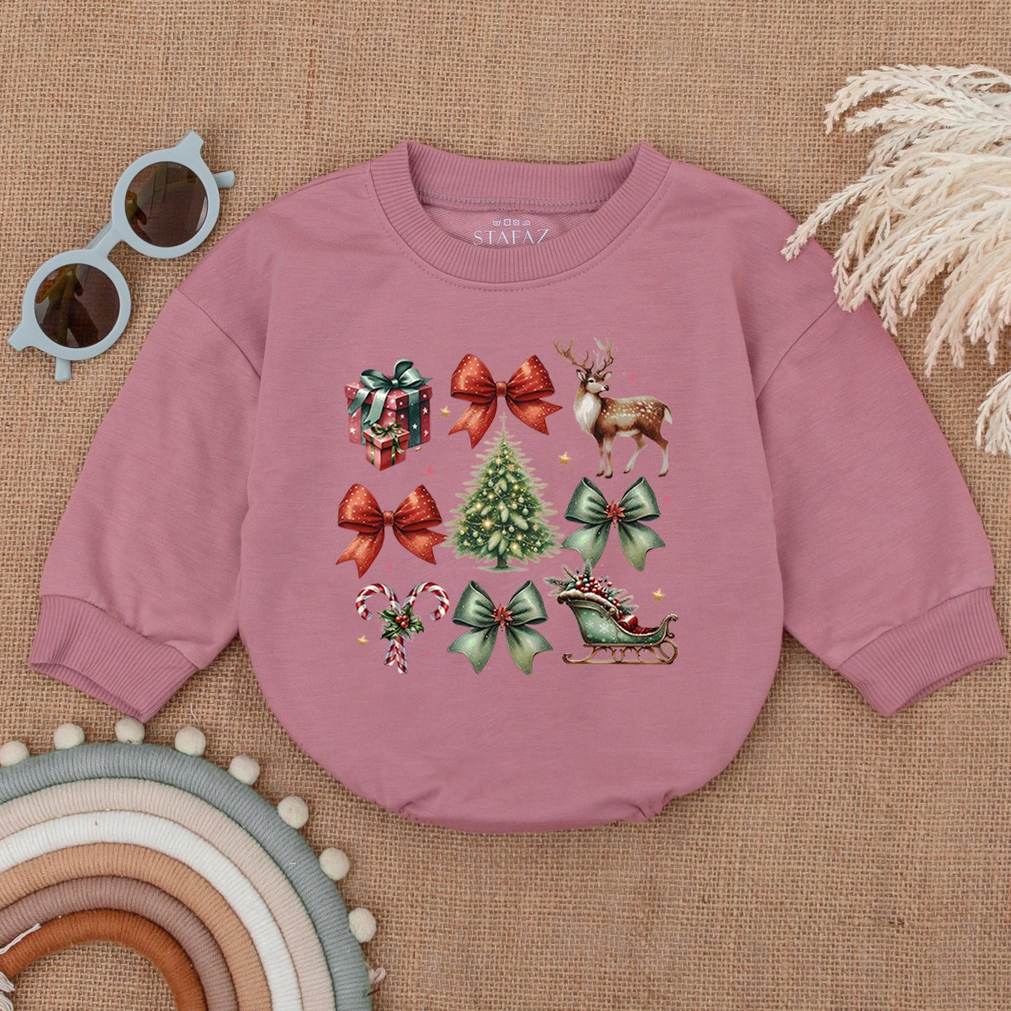 Santa Bubble Romper: Cozy Christmas Bodysuit for Baby's First Holiday