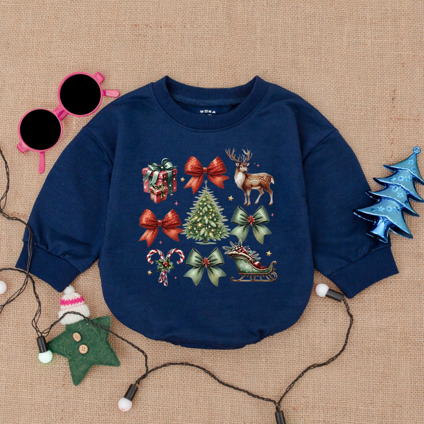 Santa Bubble Romper: Cozy Christmas Bodysuit for Baby's First Holiday