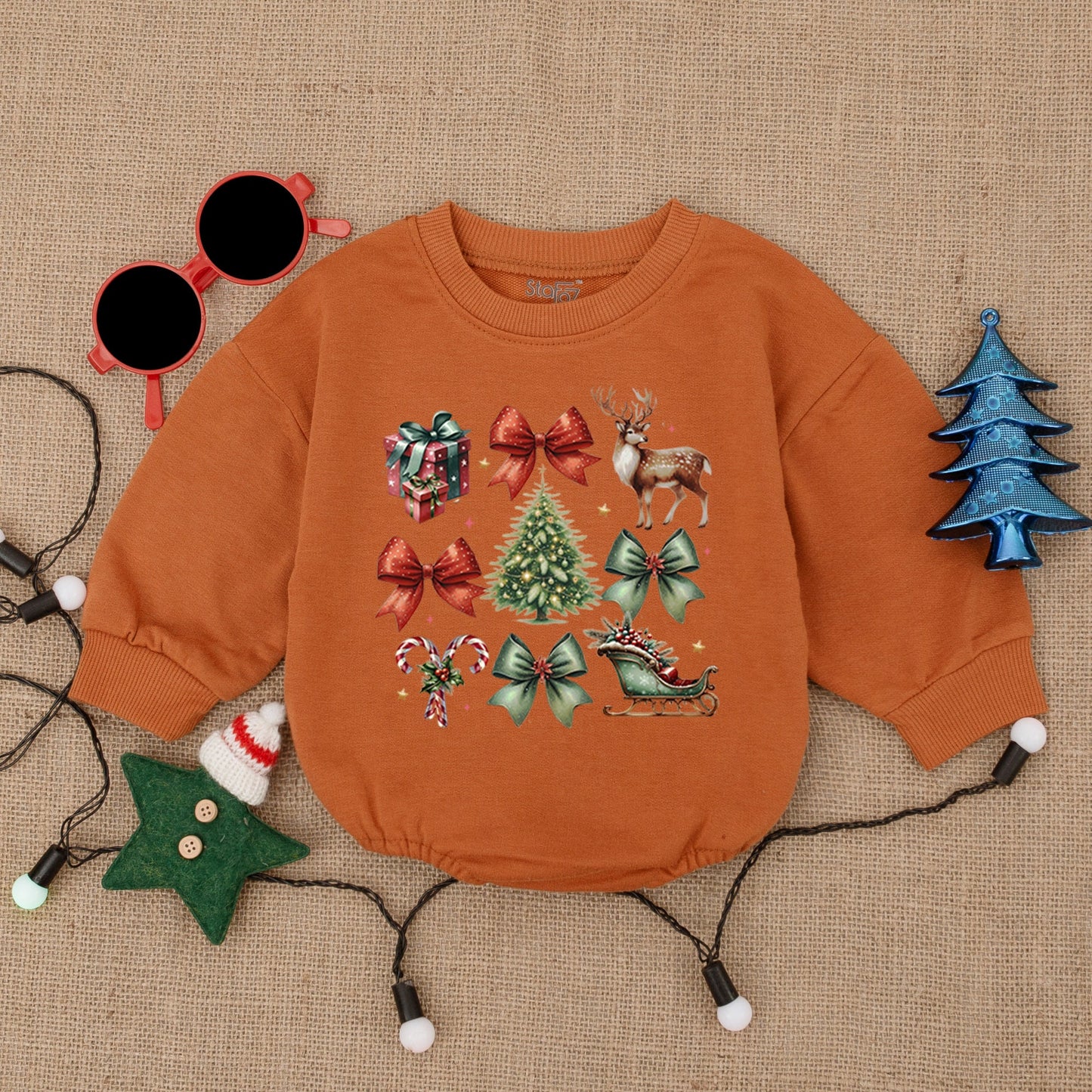 Santa Bubble Romper: Cozy Christmas Bodysuit for Baby's First Holiday