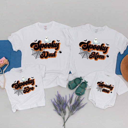 Spooky Family Halloween Shirts: Matching Retro 1st Birthday Outfits