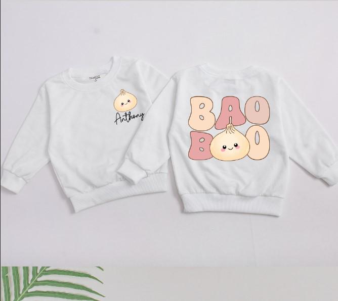 Personalized Family Matching Cute Baby Dumpling Bao Romper Bodysuit smiling face rosy cheeks vegan outfit soft cotton joyful shower gift.