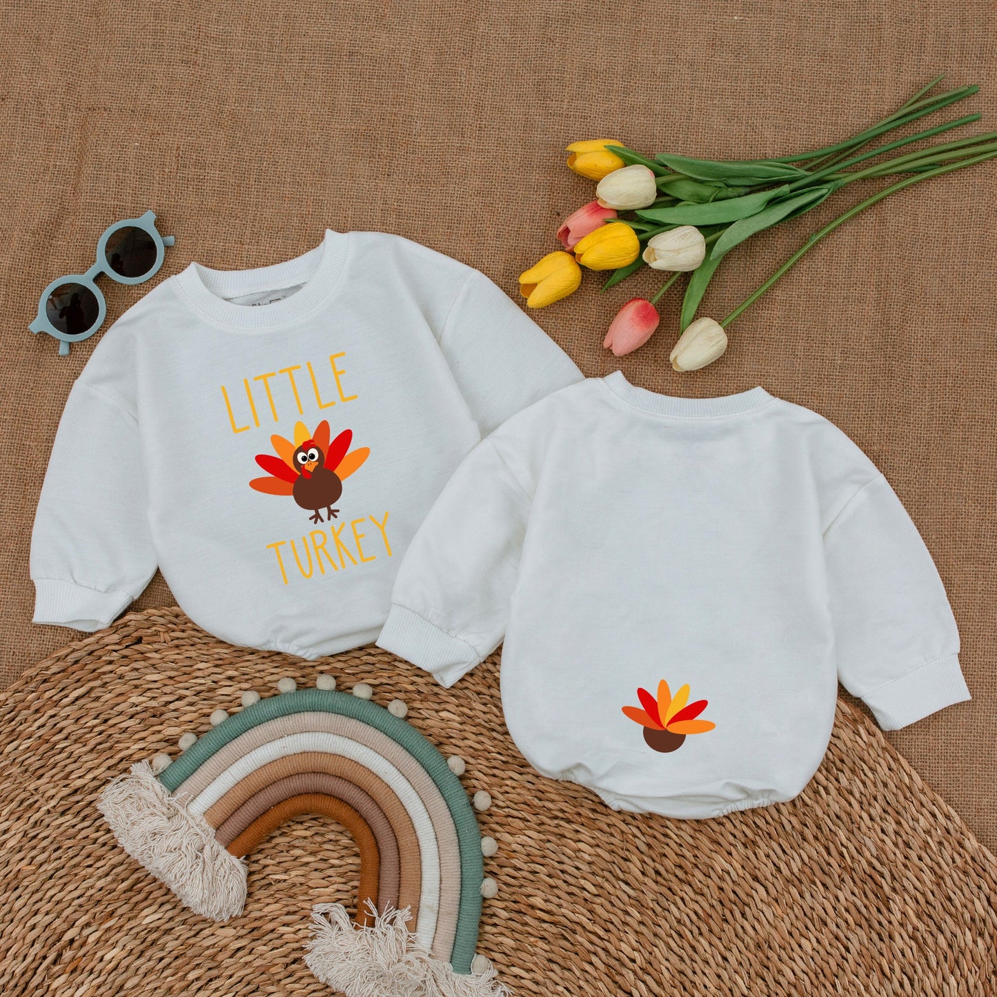 Little Turkey Thanksgiving Romper, Baby's First Thanksgiving Outfit, Cute Fall Baby Clothes, Infant Bodysuit, Playful Holiday Gift 132chars