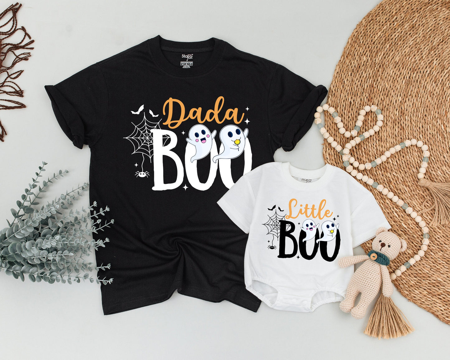 Boo Family Halloween Shirts: Cute Ghost Outfit for Baby, Dada, Mama & Little Boo! Matching Halloween Costume - Fun Orange & Black Fall Outfit (137 chars)