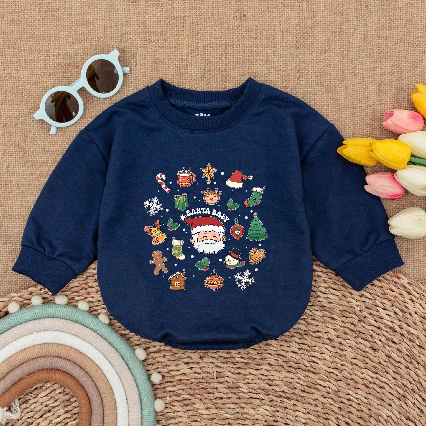 Vintage Santa Baby Romper: First Christmas Outfit & Gift Set