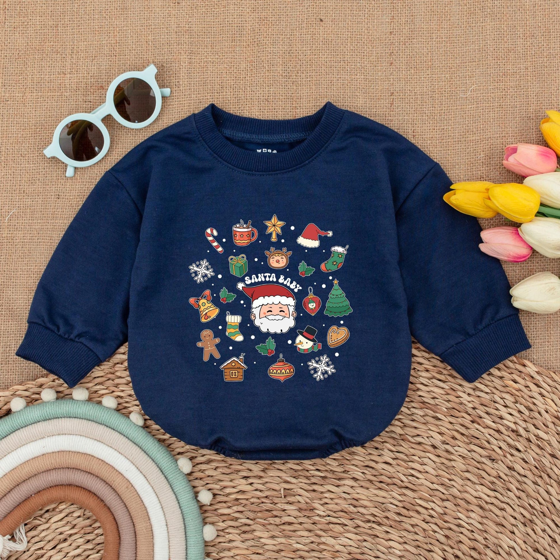 Vintage Santa Baby Romper: First Christmas Outfit & Gift Set