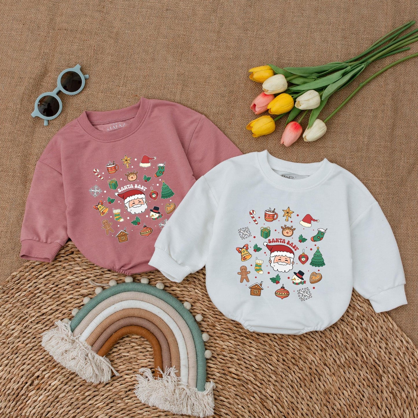 Vintage Santa Baby Romper: First Christmas Outfit & Gift Set