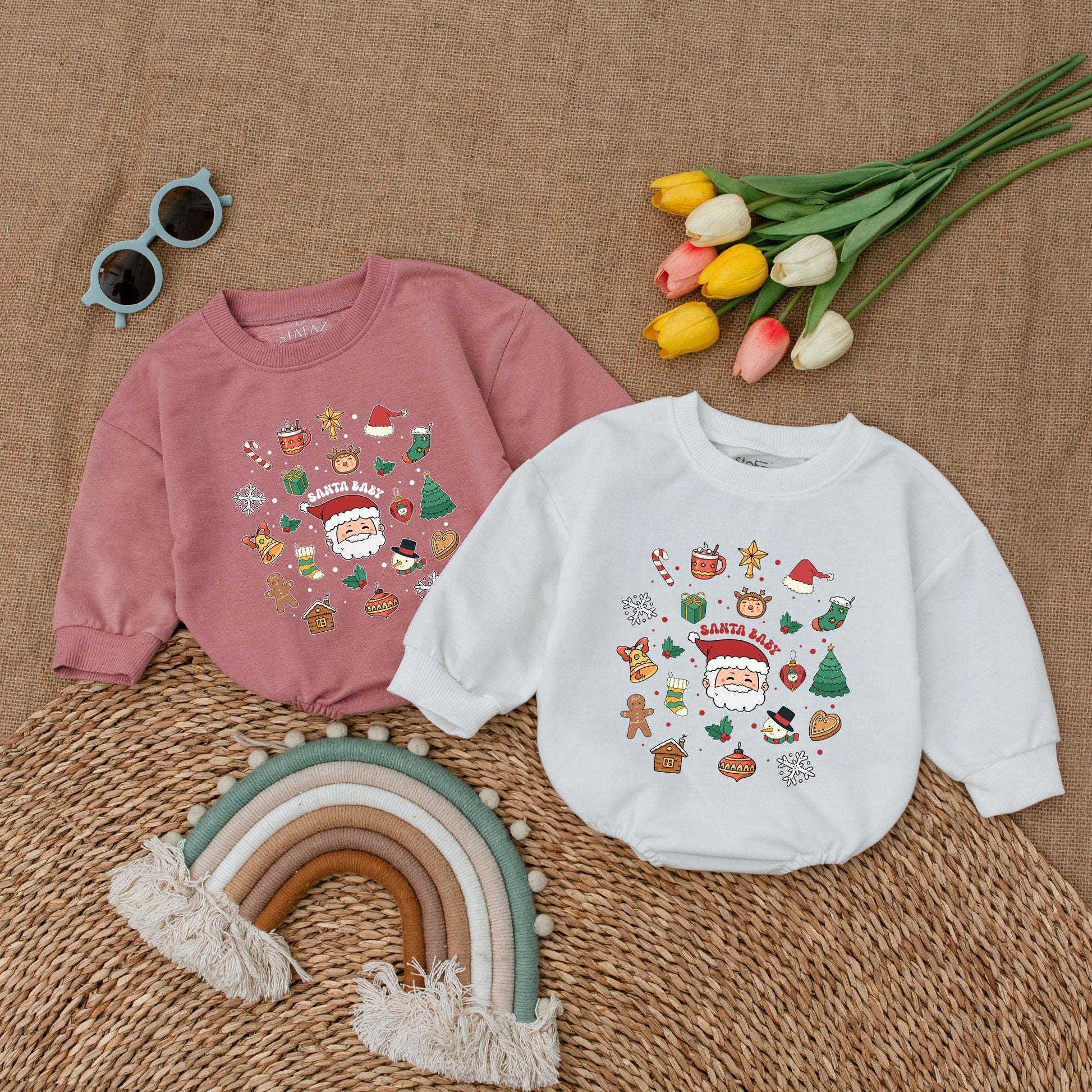 Vintage Santa Baby Romper: First Christmas Outfit & Gift Set