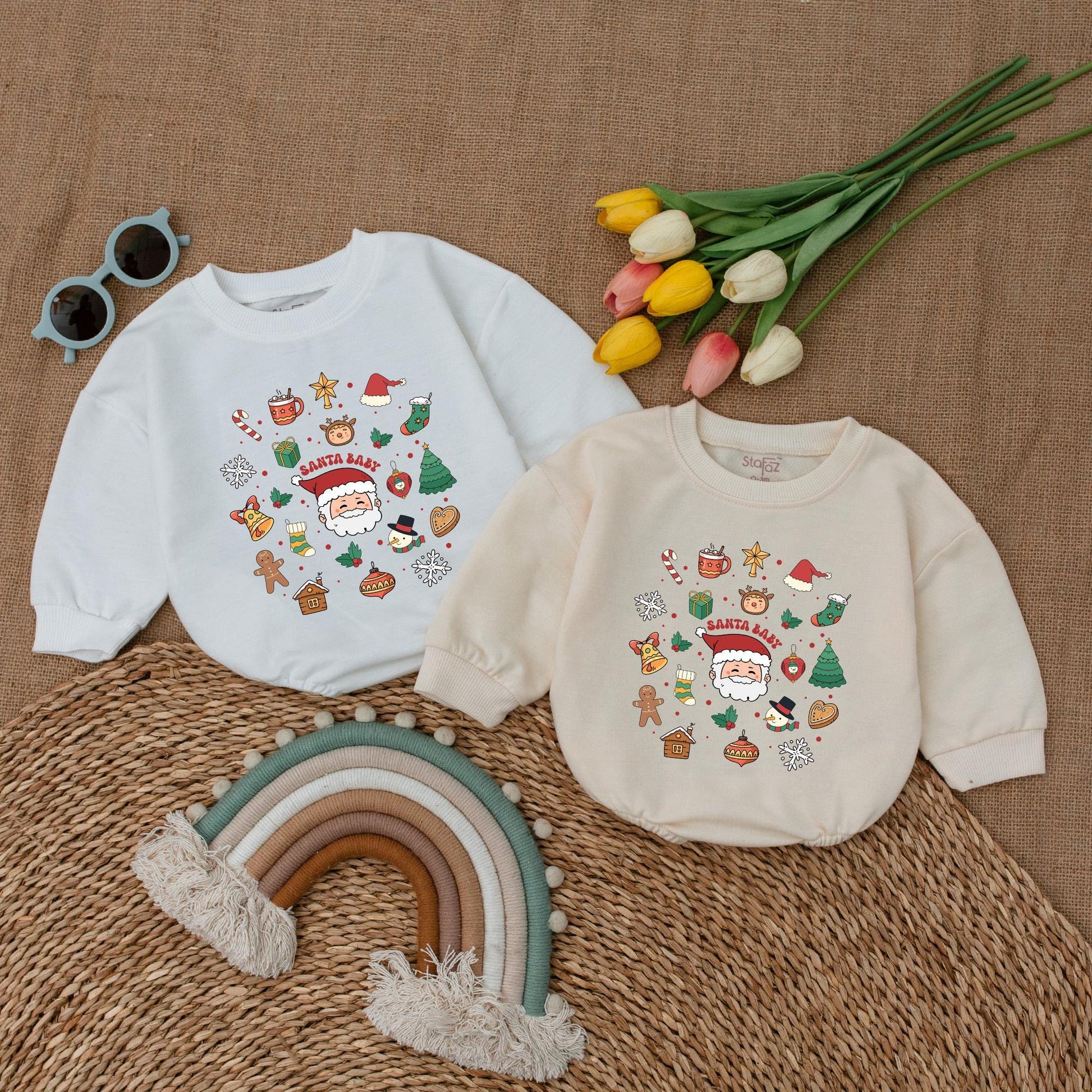 Vintage Santa Baby Romper: First Christmas Outfit & Gift Set