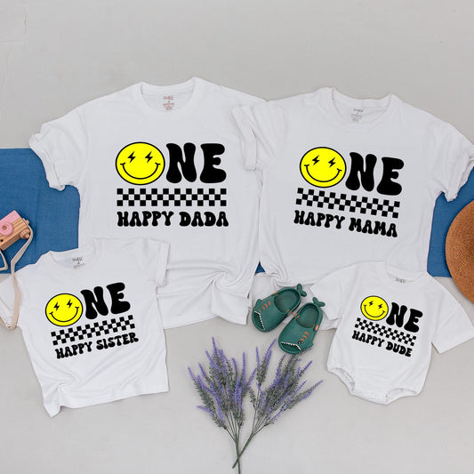 Happy Dude Birthday Shirts Set: Family Matching, Mommy & Me Tees